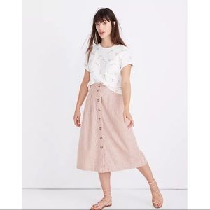 Madewell Skirt - Patio Button-Front Midi Skirt